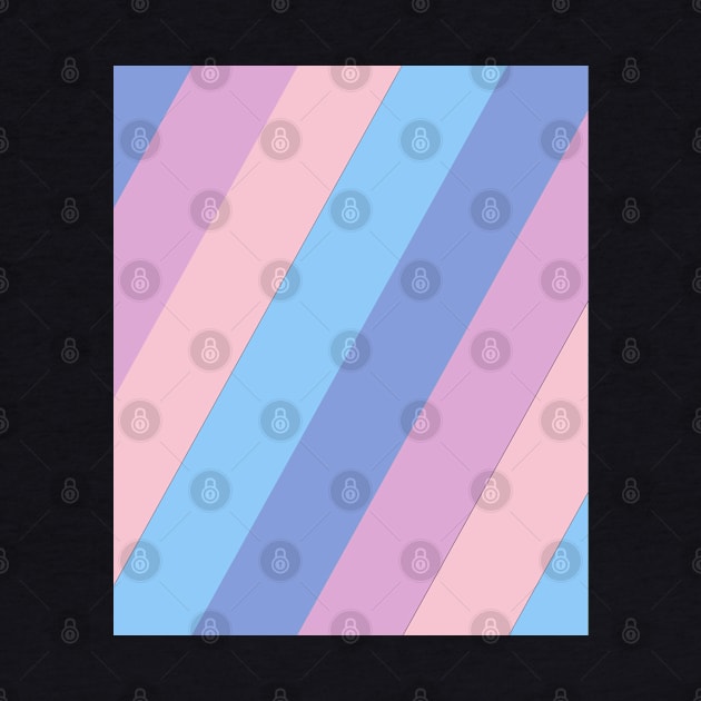 Vintage Light Blue, Pink, and Purple Diagonal Stripes Pattern by LittleFlairTee